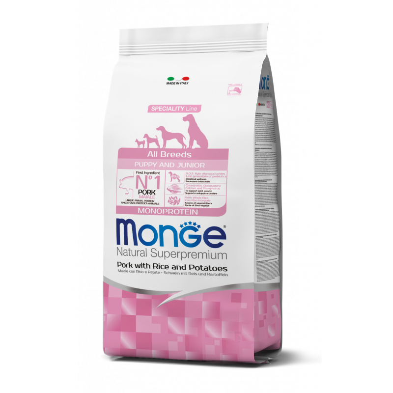 Monge Superpremium Dog All Breeds Pig Rice and Potatoes 12 kg Pet