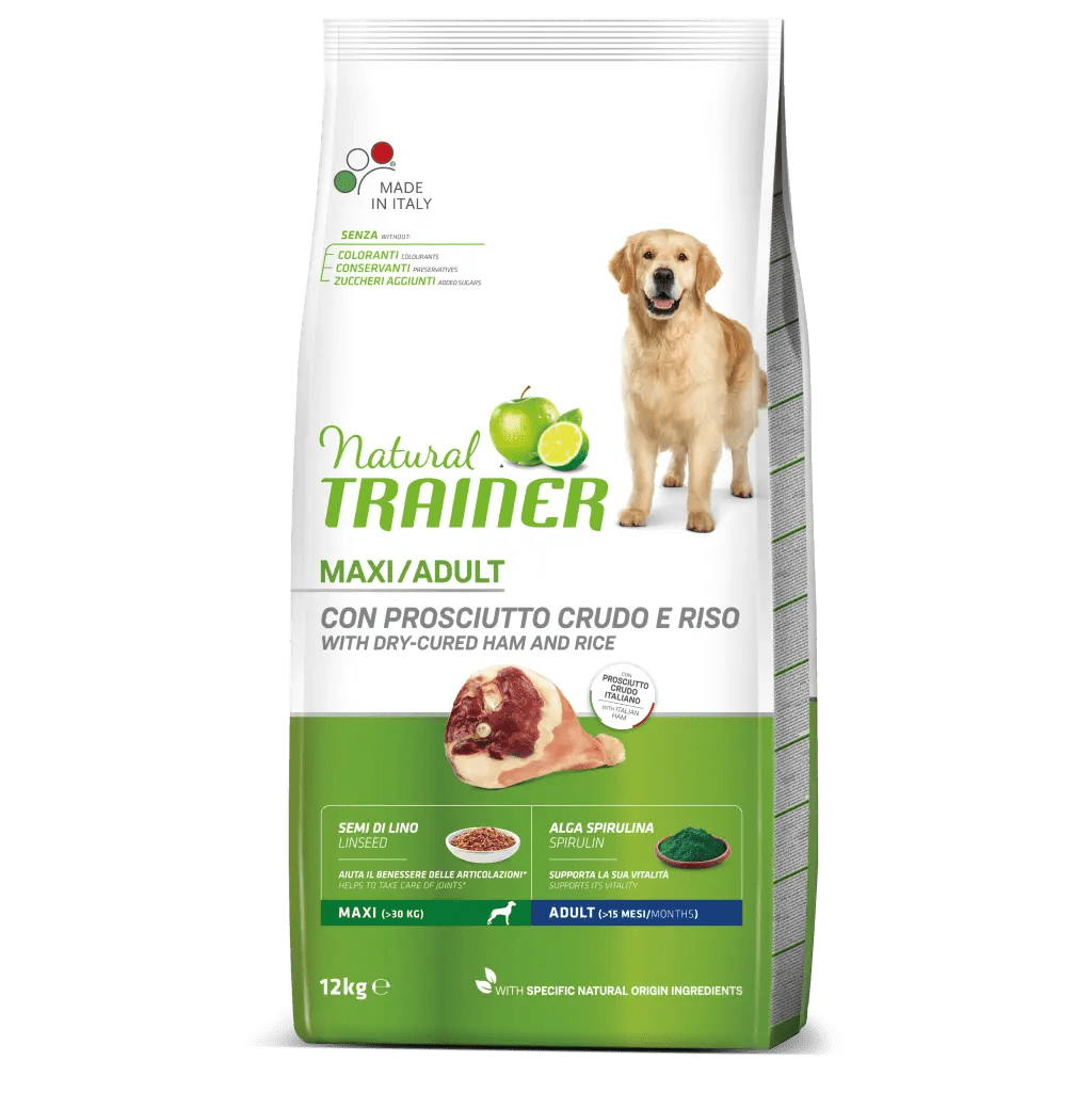Trainer Natural Maxi Adult Raw Ham and Rice 12 kg | PetPlusUltra